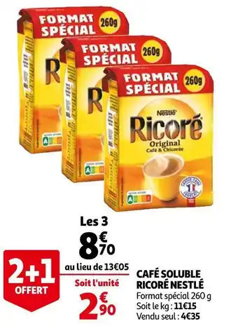 Auchan Nestlé café soluble ricoré offre