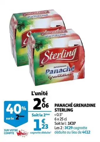 Auchan Sterling panaché grenadine offre