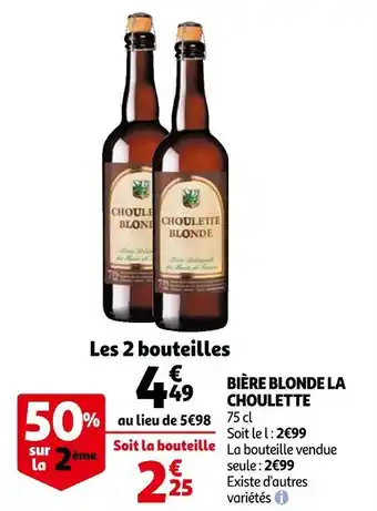 Auchan La choulette bière blonde offre