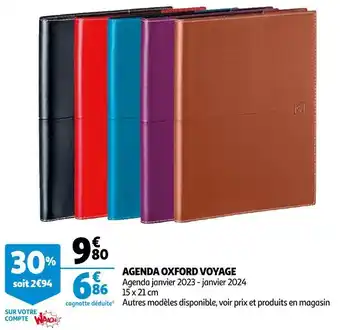Auchan Oxford agenda voyage offre