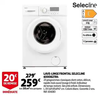 Auchan Selecline lave-linge frontal 600082784 offre