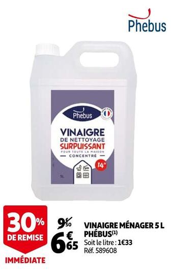 Auchan Phébus vinaigre ménager 5 l offre