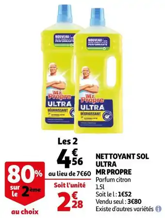 Auchan Mr propre nettoyant sol ultra offre