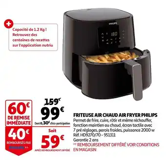 Auchan Philips friteuse air chaud air fryer offre