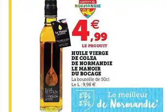 Hyper U Huile vierge de colza de normandie le manoir du bocage offre