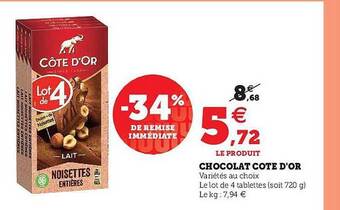 Hyper U Chocolat côte d'or offre