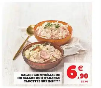 U Express Salade montbéliarde ou salade duo d'ananas carottes surimi offre