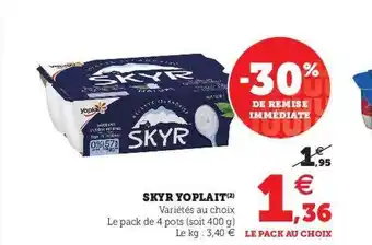 U Express Skyr yoplait -30% de remise immédiate offre