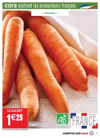 Cora x Carrefour Carotte Bio offre