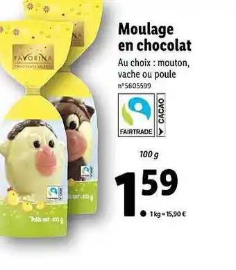 Lidl Moulage En Chocolat Favorina offre