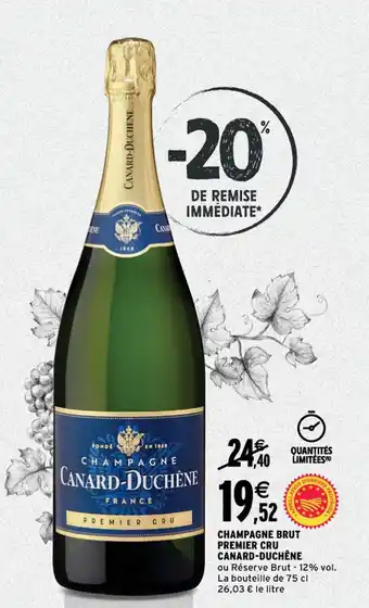 Intermarché Champagne vryt premier cru canard-duchêne offre