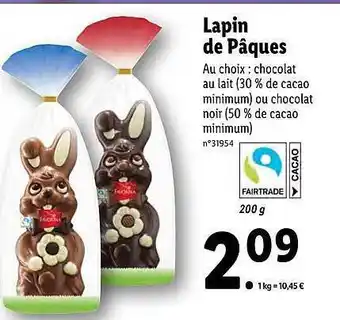 Lidl Lapin De Pâques Favorina offre