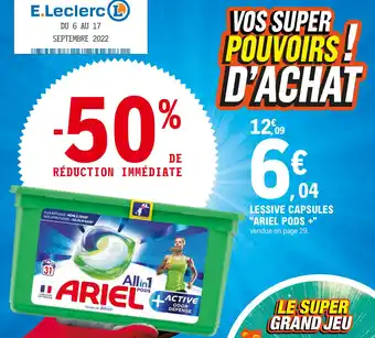 E.Leclerc "ARIEL PODS" lessive capsules offre
