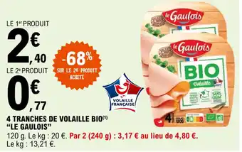 E.Leclerc "LE GAULOIS" 4 tranches de volaille bio offre