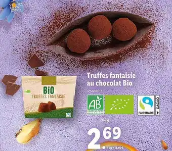 Lidl Truffes Fantaisie Au Chocolat Bio offre