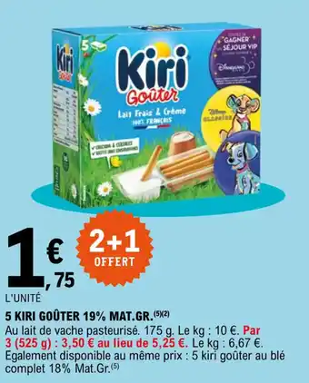E.Leclerc KIRI 5 kiri goûter 19% mat. gr. offre