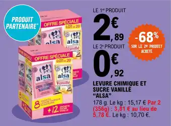 E.Leclerc "ALSA" levure chimique et sucre vanillé offre