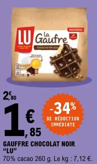 E.Leclerc "LU" gauffre chocolat noir offre