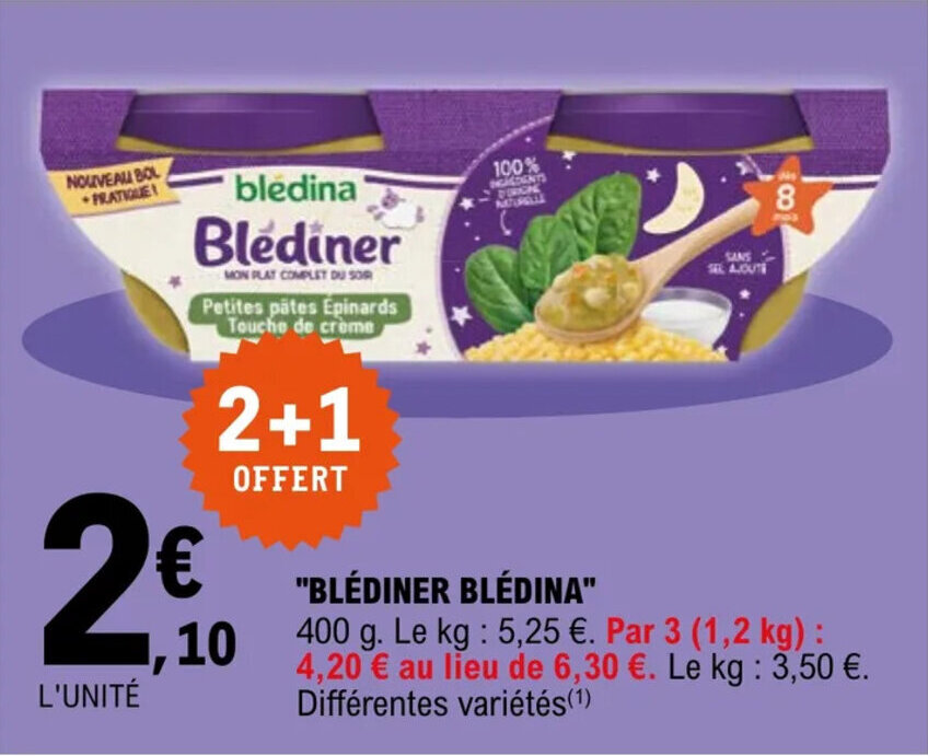 Promo BLEDINA "blédiner blédina" chez E.Leclerc