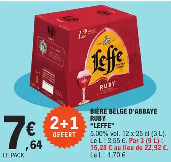 E.Leclerc "LEFFE" bière belge d'abbaye ruby offre