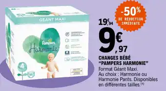 E.Leclerc "PAMPERS HARMONIE" changes bébé offre