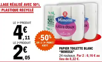 E.Leclerc "MIMOSA" papier toilette blanc offre