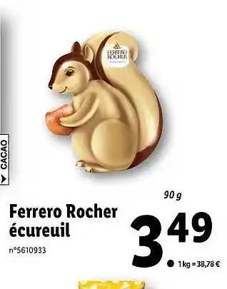 Lidl Ferrero Rocher écureuil offre