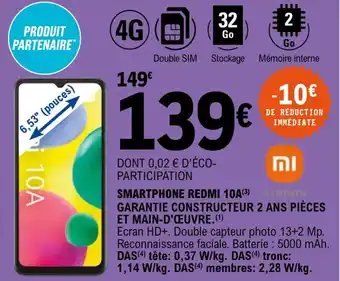 E.Leclerc Smartphone redmi 10A offre