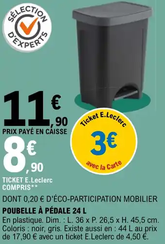 E.Leclerc Poubele à pédale 24 L offre