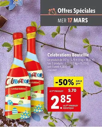 Lidl Célébrations Bouteille offre