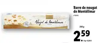 Lidl Barre De Nougat De Montélimar offre