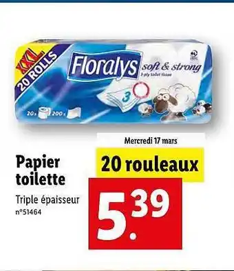 Lidl Papier Toilette Floralys offre