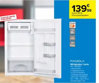 Carrefour Réfrigérateur 1 Porte offre