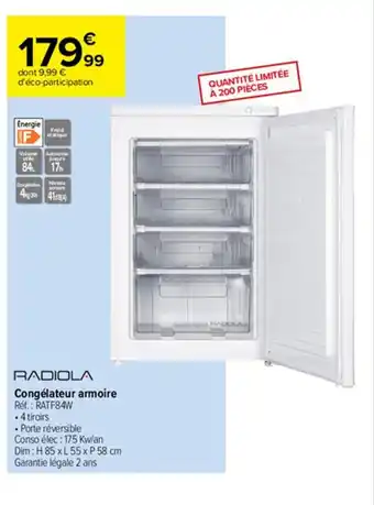 Carrefour Congélateur Armoire offre