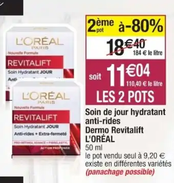 Cora x Carrefour l'Oréal Soin de Jour Hydratant Anti-Rides Dermo Revitalift offre