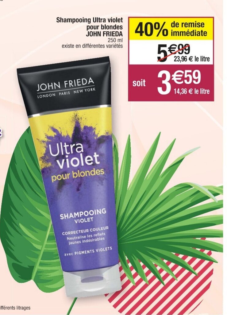Promo John Frieda Shampooing Ultra Violet Pour Blondes chez Cora