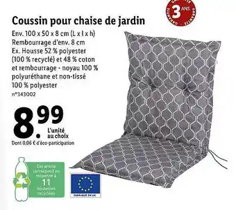 Lidl Coussin Pour Chaise De Jardin offre