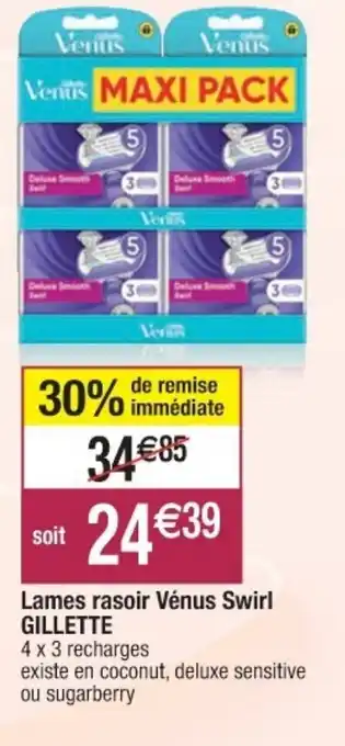Cora x Carrefour Gillette Lames Rasoir Venus Swirl offre