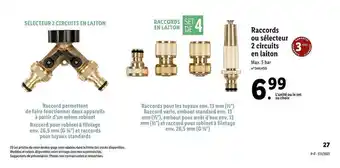 Raccords Ou Sélecteur 2 Circuits En Laiton