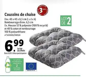Lidl Coussin De Chaise offre