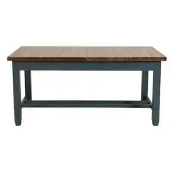 Table extensible grise en pin bleu grisé 8 à 10 personnes - brocante