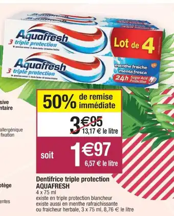 Aquafresh Dentifrice Triple Protection