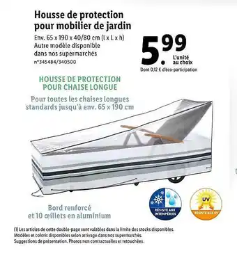 Lidl Housse De Protection Pour Mobilier De Jardin offre