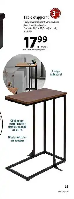 Lidl Table D'appoint offre