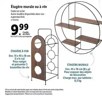 Lidl étagère Murale Ou à Vin offre