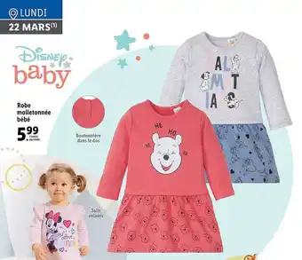 Lidl Robe Molletonnée Bébé Disney Baby offre