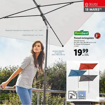 Parasol Rectangulaire Florabest