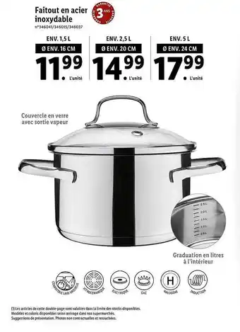 Lidl Faitout En Acier Inoxydable offre