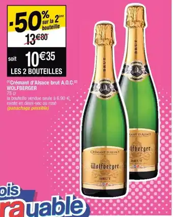Cora x Carrefour WOLFBERGER crémant d'alsace brut a.o.c offre