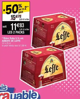 Cora x Carrefour LEFFE bière ruby 5% vol. abbaye de leffe offre